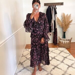 AMUR Rumi Silk Wrap Midi Dress 2